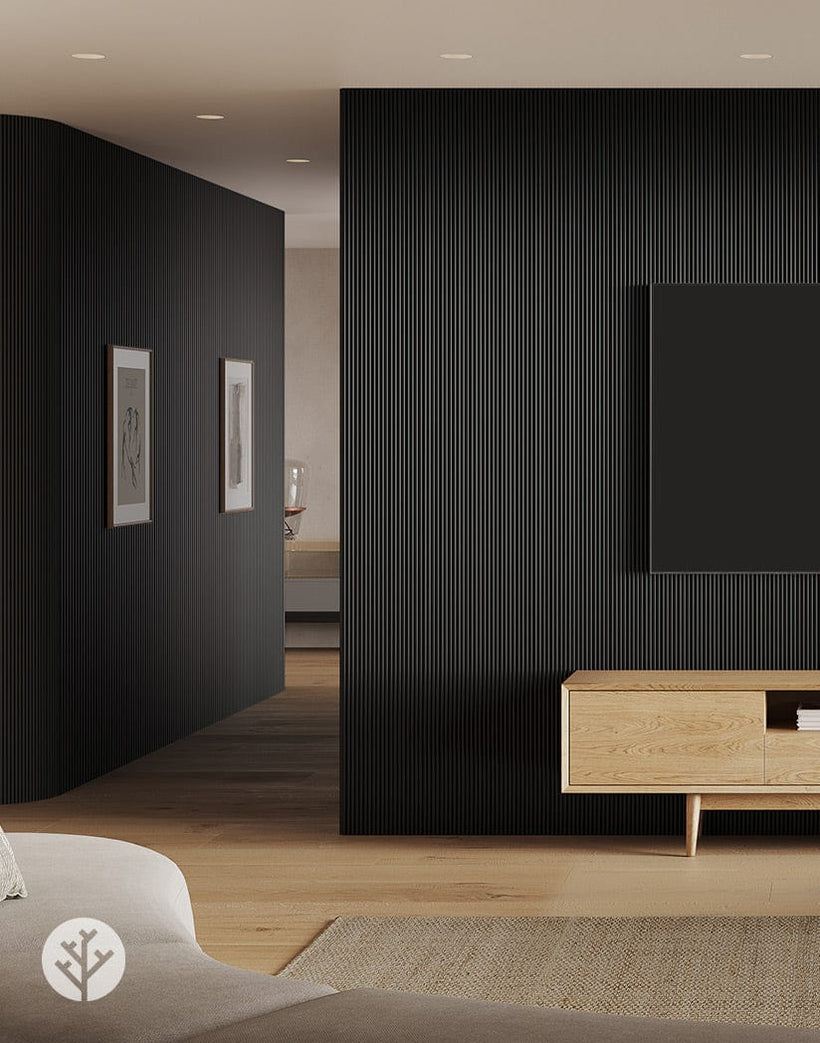Flutto™ Oak Mini-Ridge Flexible Tambour Wood Panels | Elegant Wall Paneling