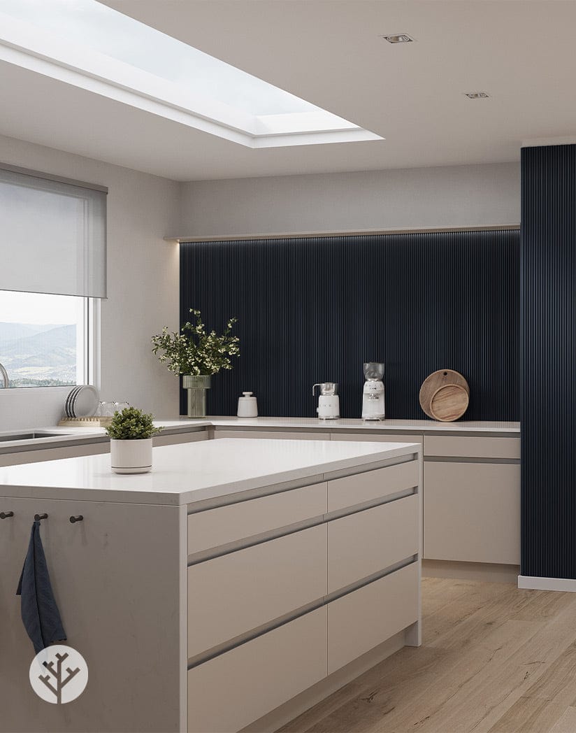 Flutto™ Flutto™ Blue Mini Ridge Flexible Tambour Wood Panels