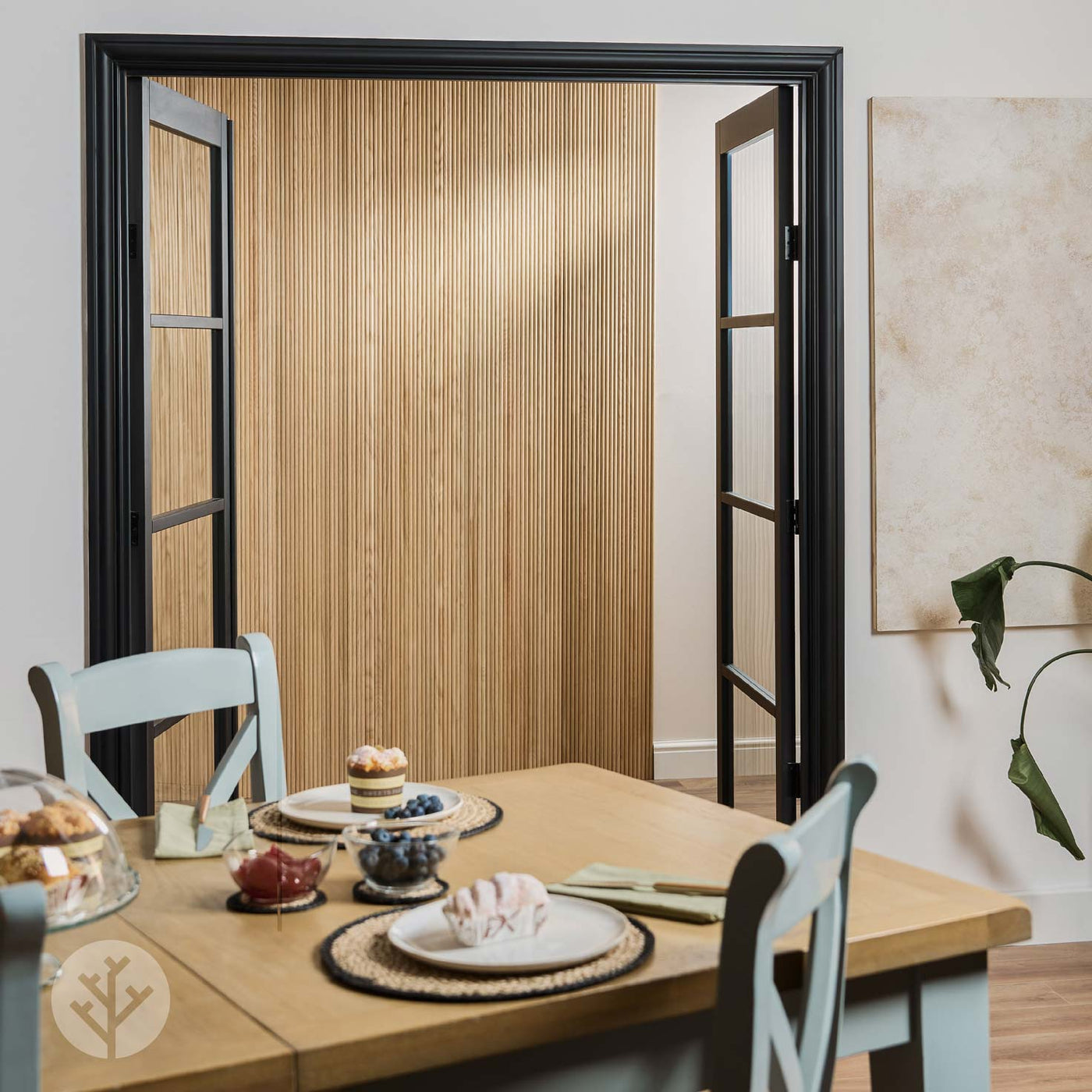 Flutto™ Oak Mini-Ridge Flexible Tambour Wood Panels | Elegant Wall Paneling