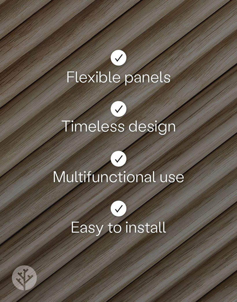 Flutto™ Oak Mini-Ridge Flexible Tambour Wood Panels | Elegant Wall Paneling