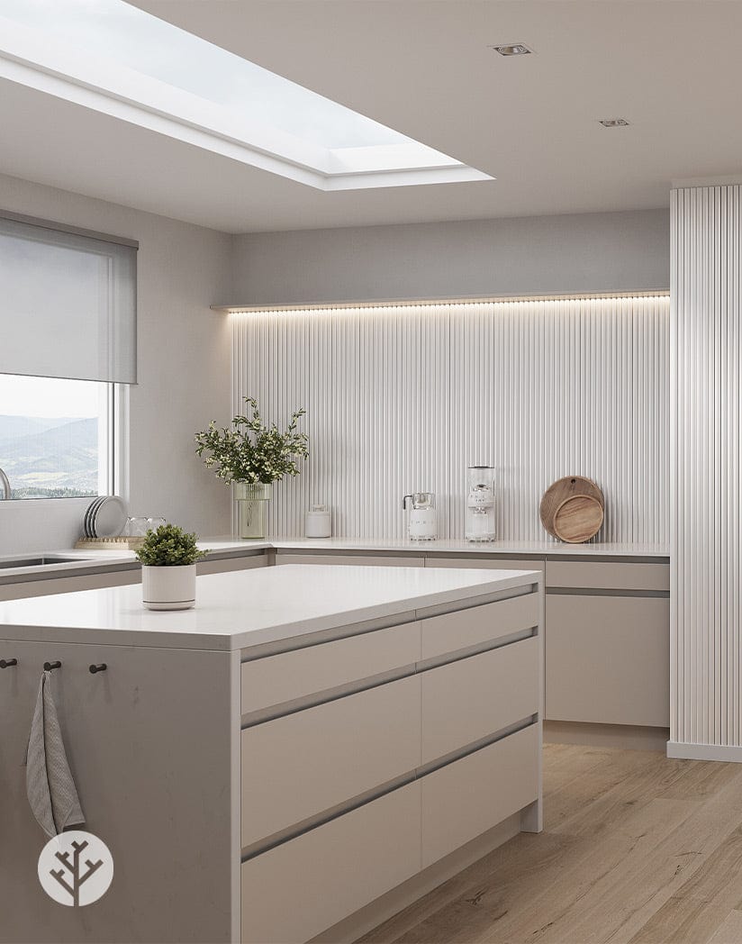 Flutto™ Flutto™ White Ridge Flexible Tambour Wood Panels