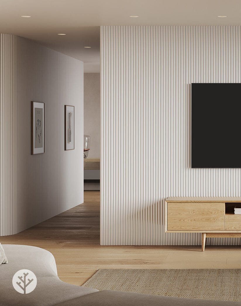 Flutto™ Flutto™ White Ridge Flexible Tambour Wood Panels
