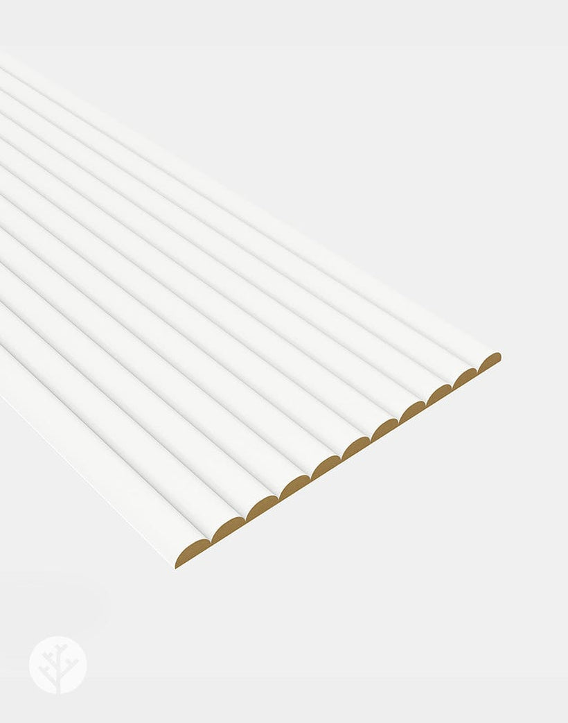 Flutto™ White Ridge Flexible Tambour Wood Panels | Elegant Wall Paneling