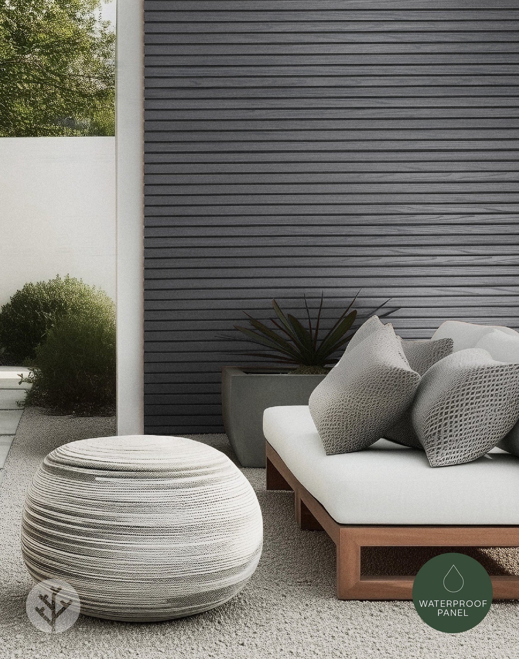 Slatpanel® Gray Exterior Composite Slat Wall Panels