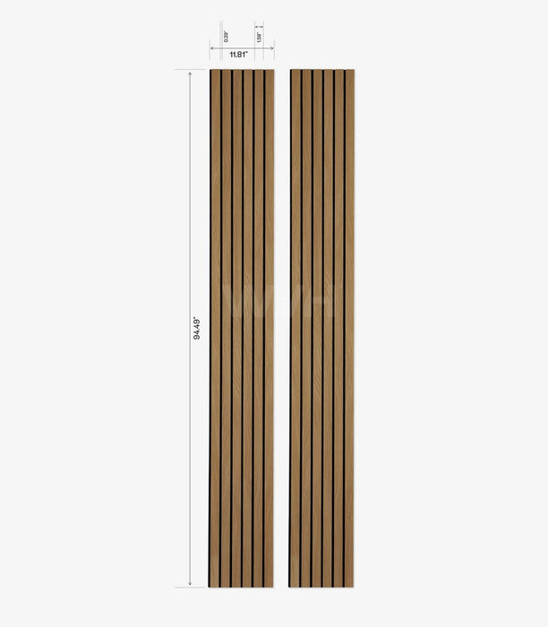 Slatpanel Luxe American Oak Acoustic Wide Slat Wood Wall Panels | Premium Wood Finish | 94.49 x 25.20
