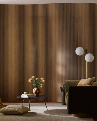 Slatpanel® Drew & Jonathan Home™ Ultraflex Engineered Walnut Lightweight Flexible Wood Wall Panels