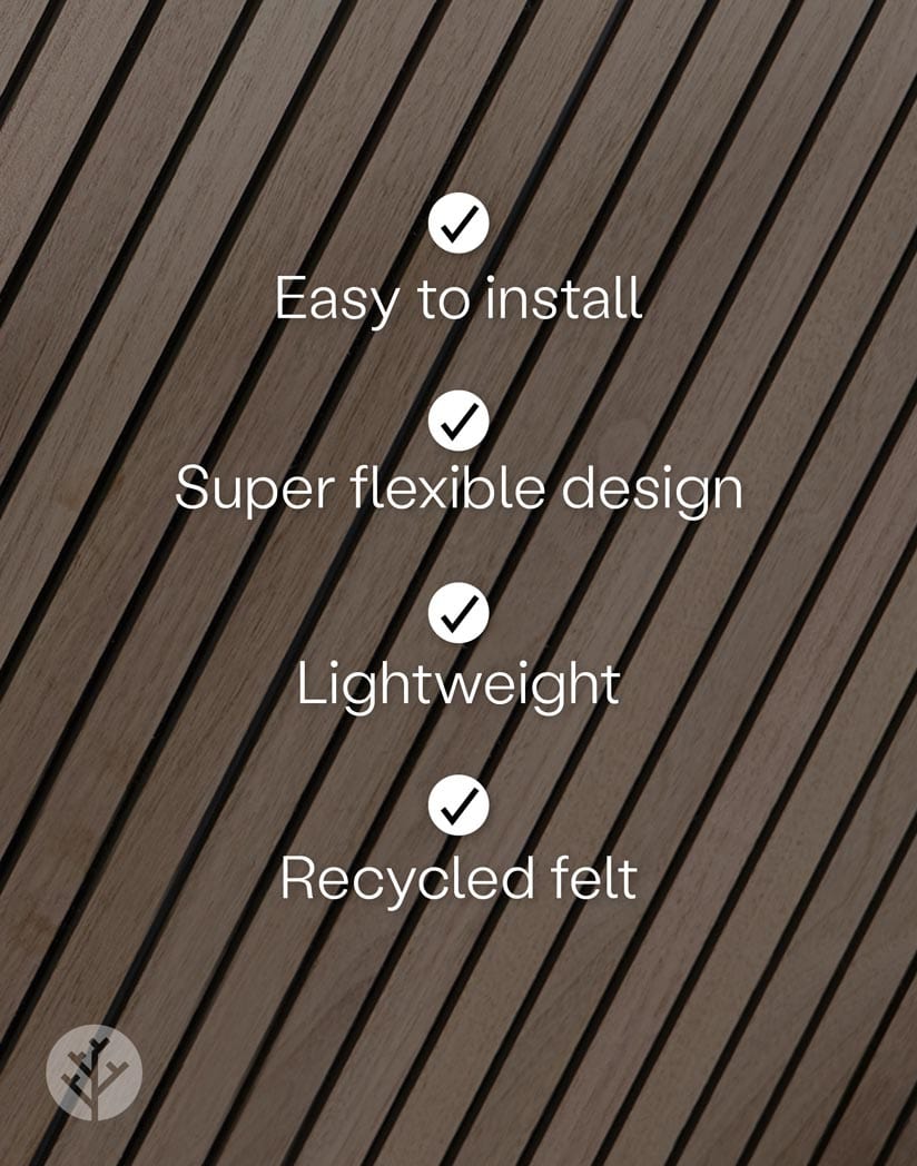 Slatpanel® Ultraflex Walnut Flexible Lightweight Acoustic Wood Wall Panels | Original Slatpanel®