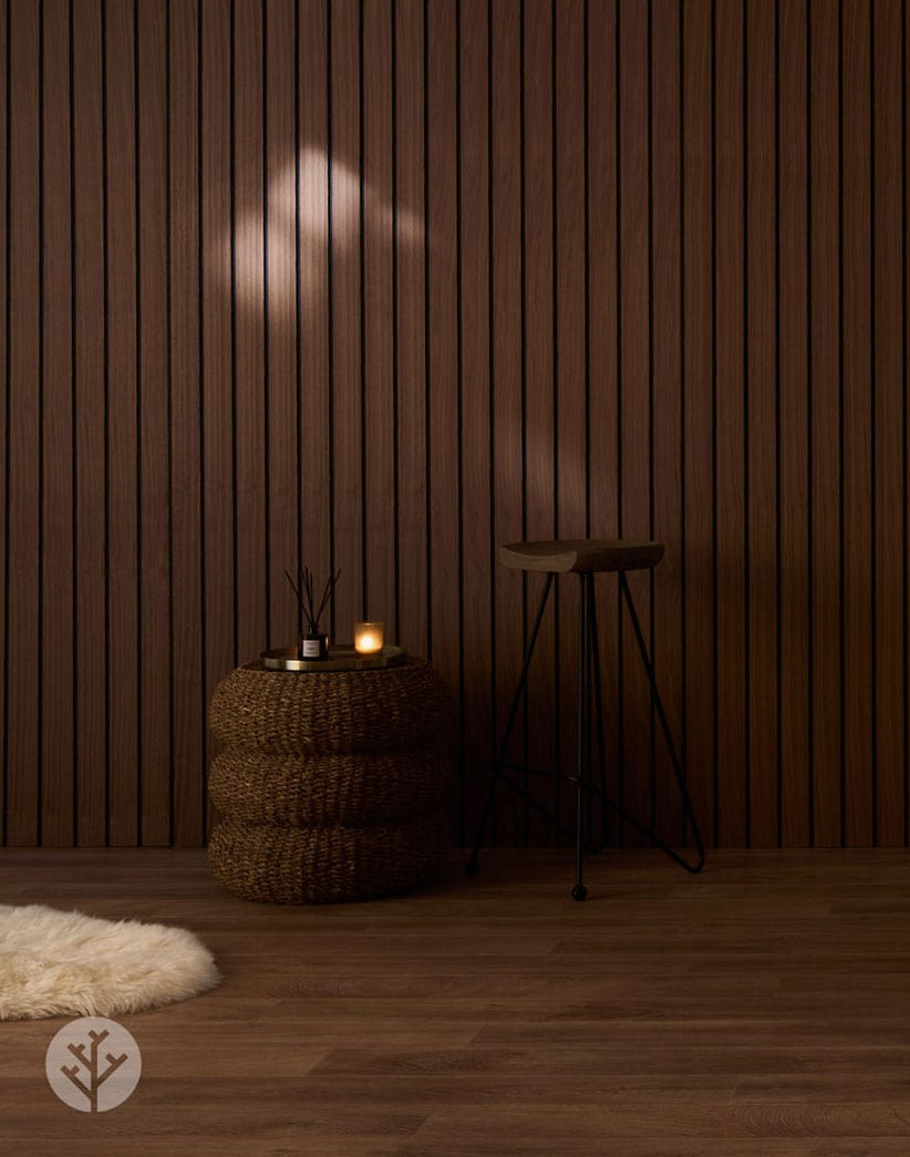 Natural Walnut Slat Wood Wall Paneling | Order Online