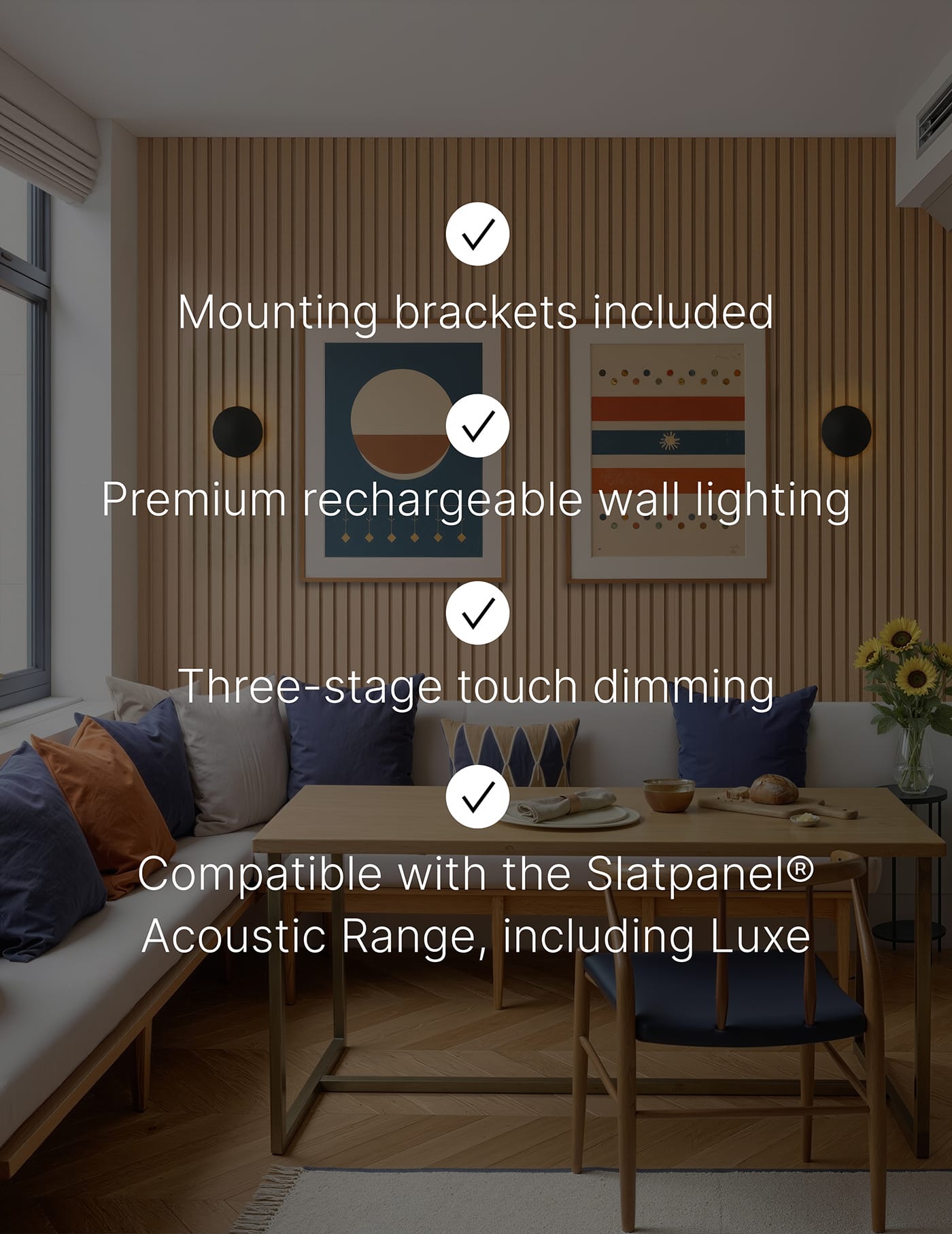 Slatpanel® Slatpanel® Glow Disc Wall-Mounted Rechargeable Lighting