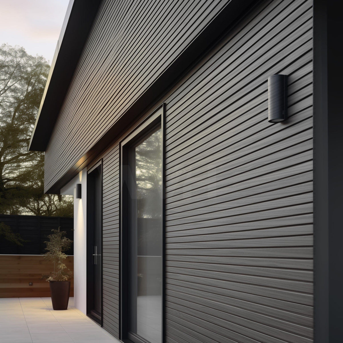 Slatpanel® Gray Exterior Composite Slat Wall Panels
