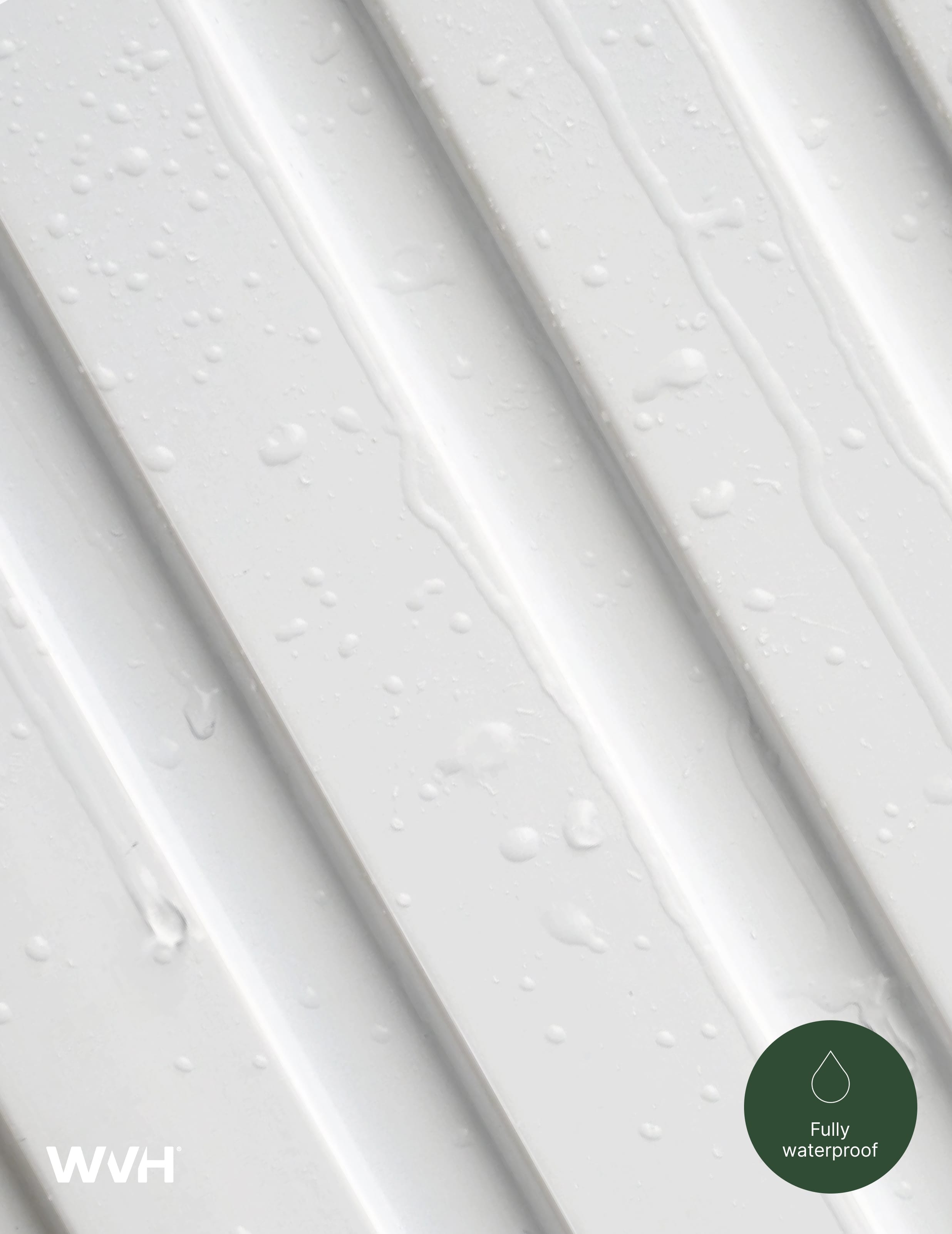 Slatpanel® Slatpanel® Hydro White Waterproof Wall Panels