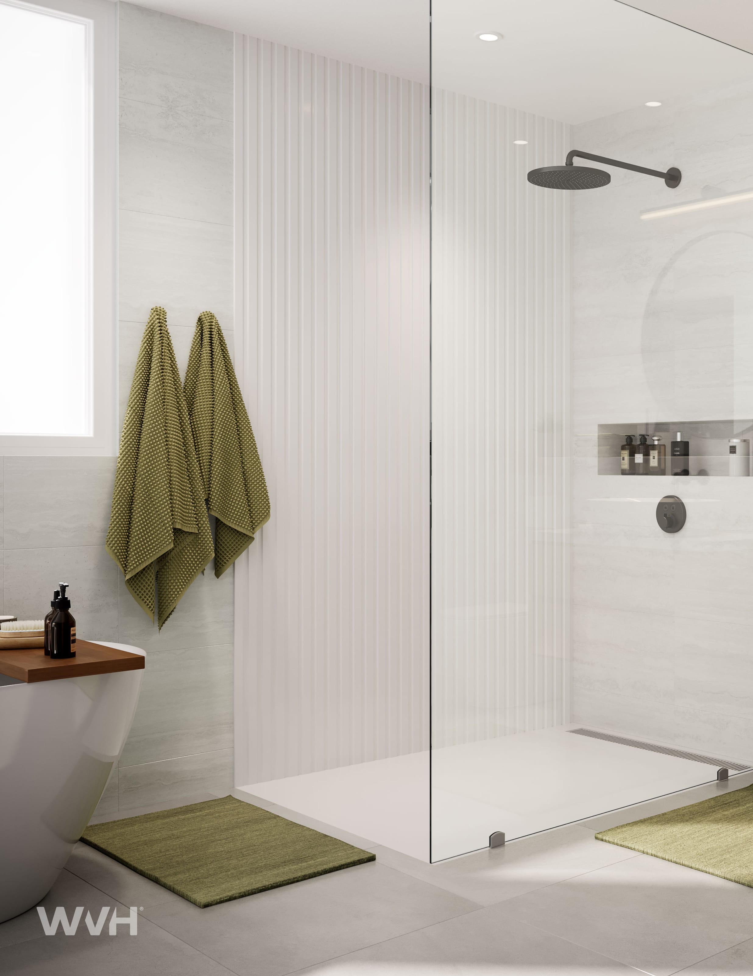 Slatpanel® Slatpanel® Hydro White Waterproof Wall Panels
