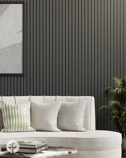 Slatpanel® Slatpanel® Luxe Leather Gray Wide Slat Wood Wall Panel