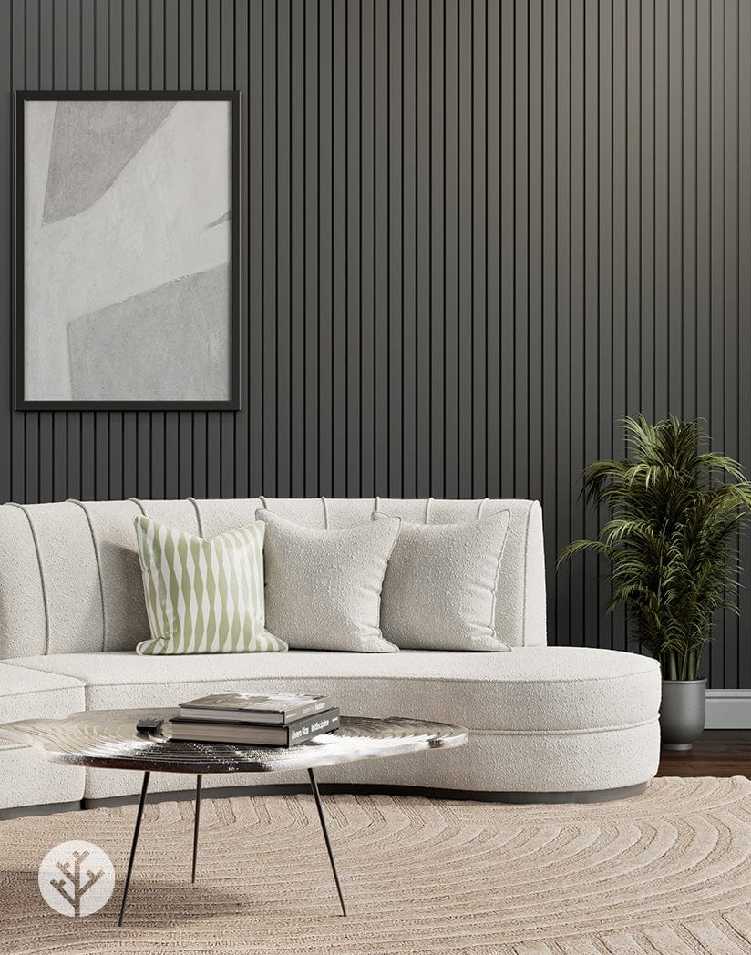 Slatpanel® Slatpanel® Luxe Leather Gray Wide Slat Wood Wall Panel