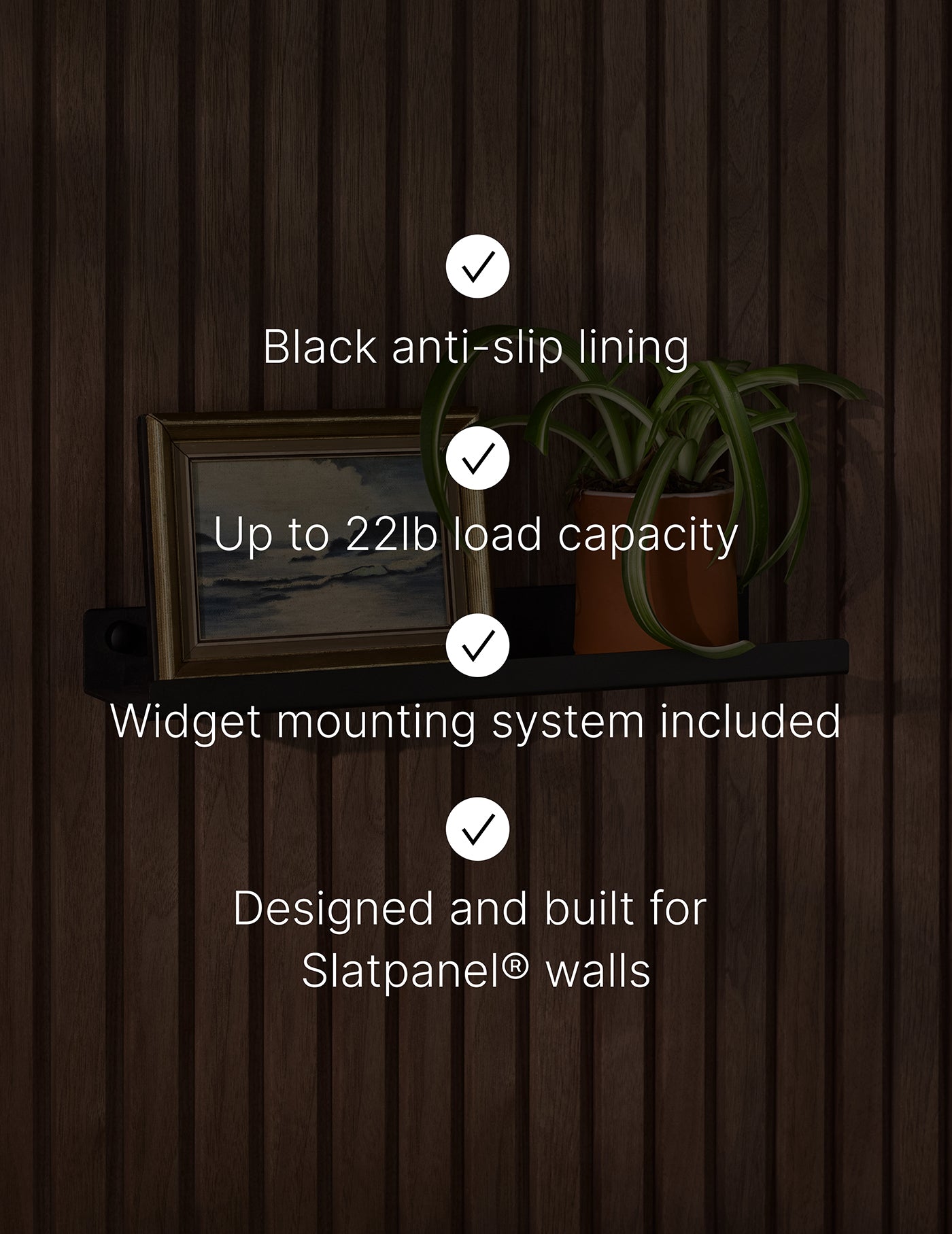 Slatpanel® Large Shelf with EVA Felt | Panel Accessories by Slatpanel®