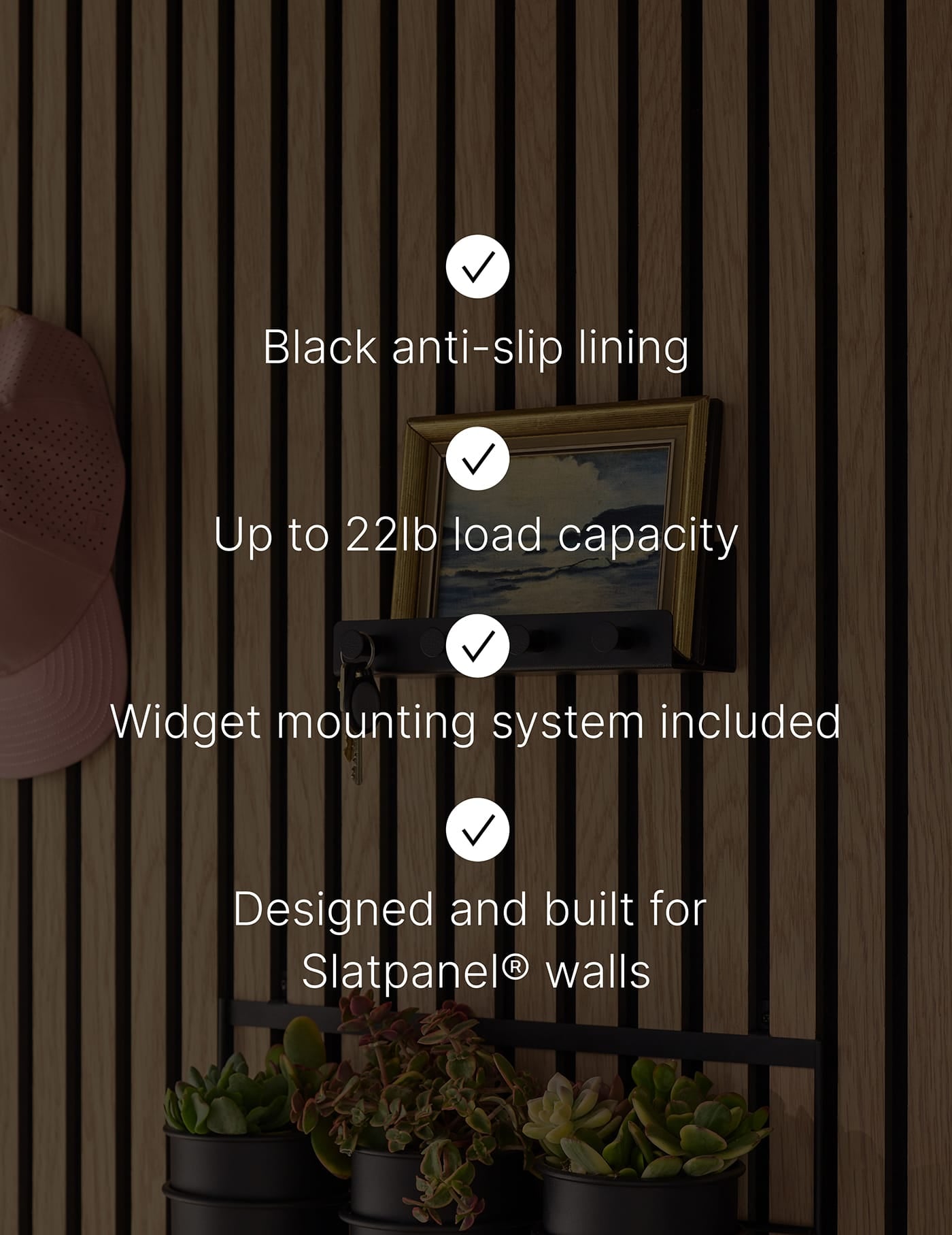 Slatpanel® Shelf with Pegs and EVA Felt | Panel Accessories by Slatpanel®