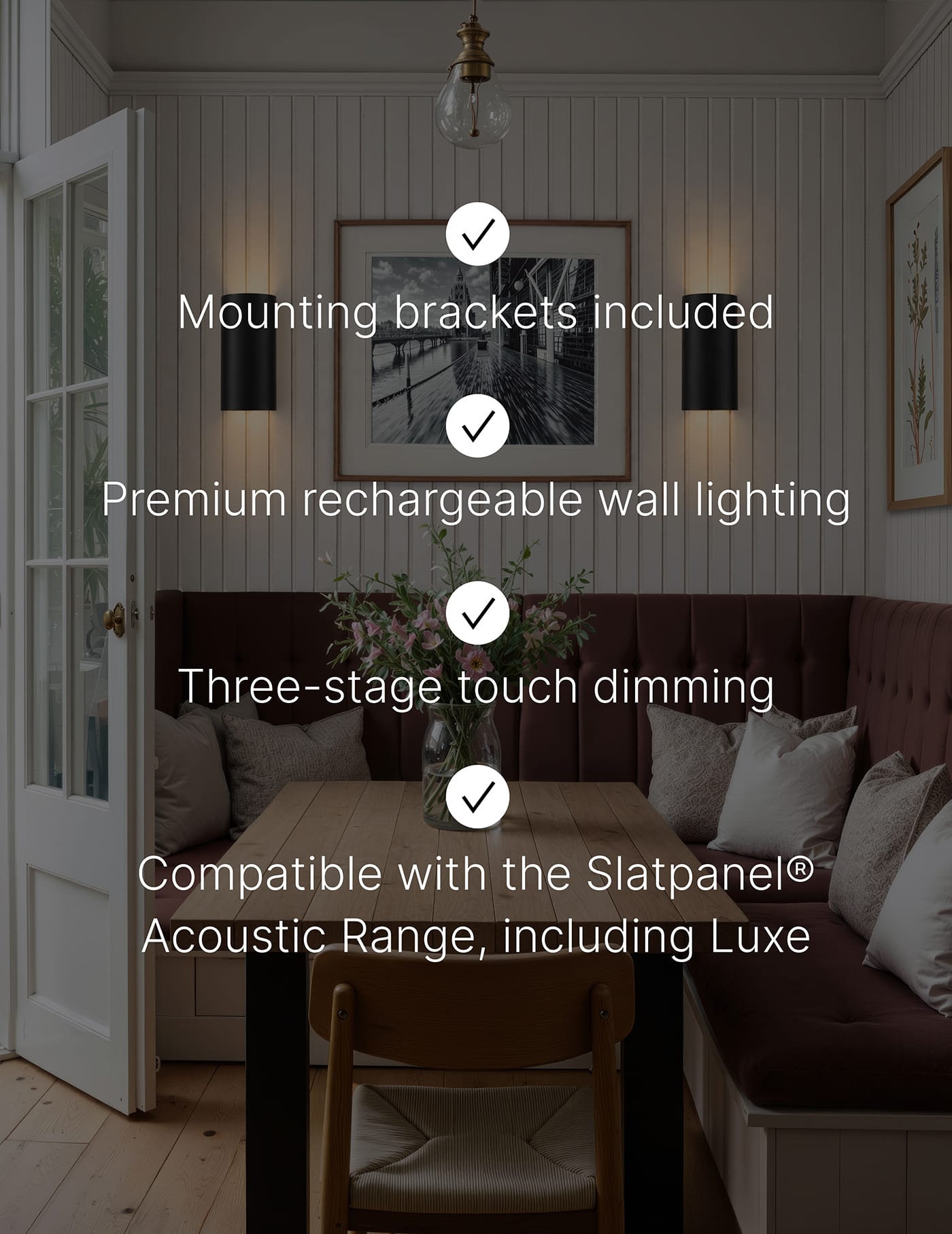 Slatpanel® Slatpanel® Glow Column Wall-Mounted Rechargeable Lighting