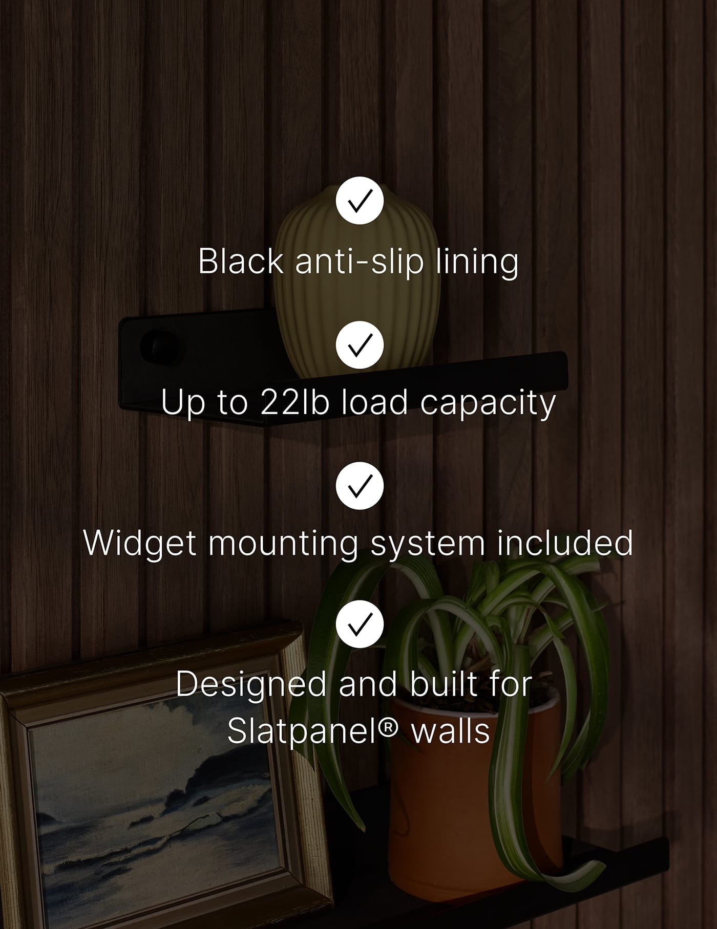 Slatpanel® Small Shelf with EVA Felt | Panel Accessories by Slatpanel®