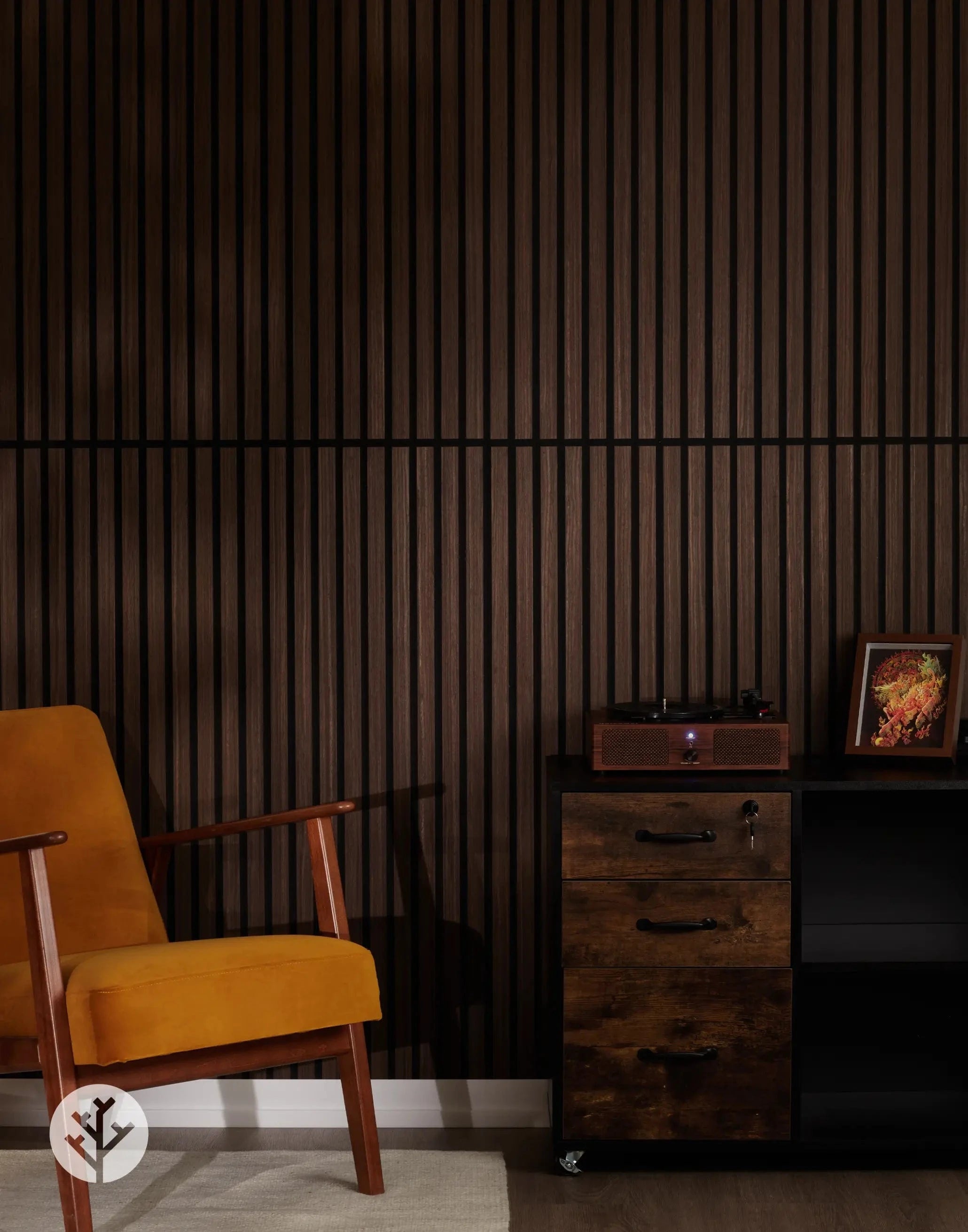 The Wood Veneer Hub Geo-Lite Slat Geometric Wall Panel