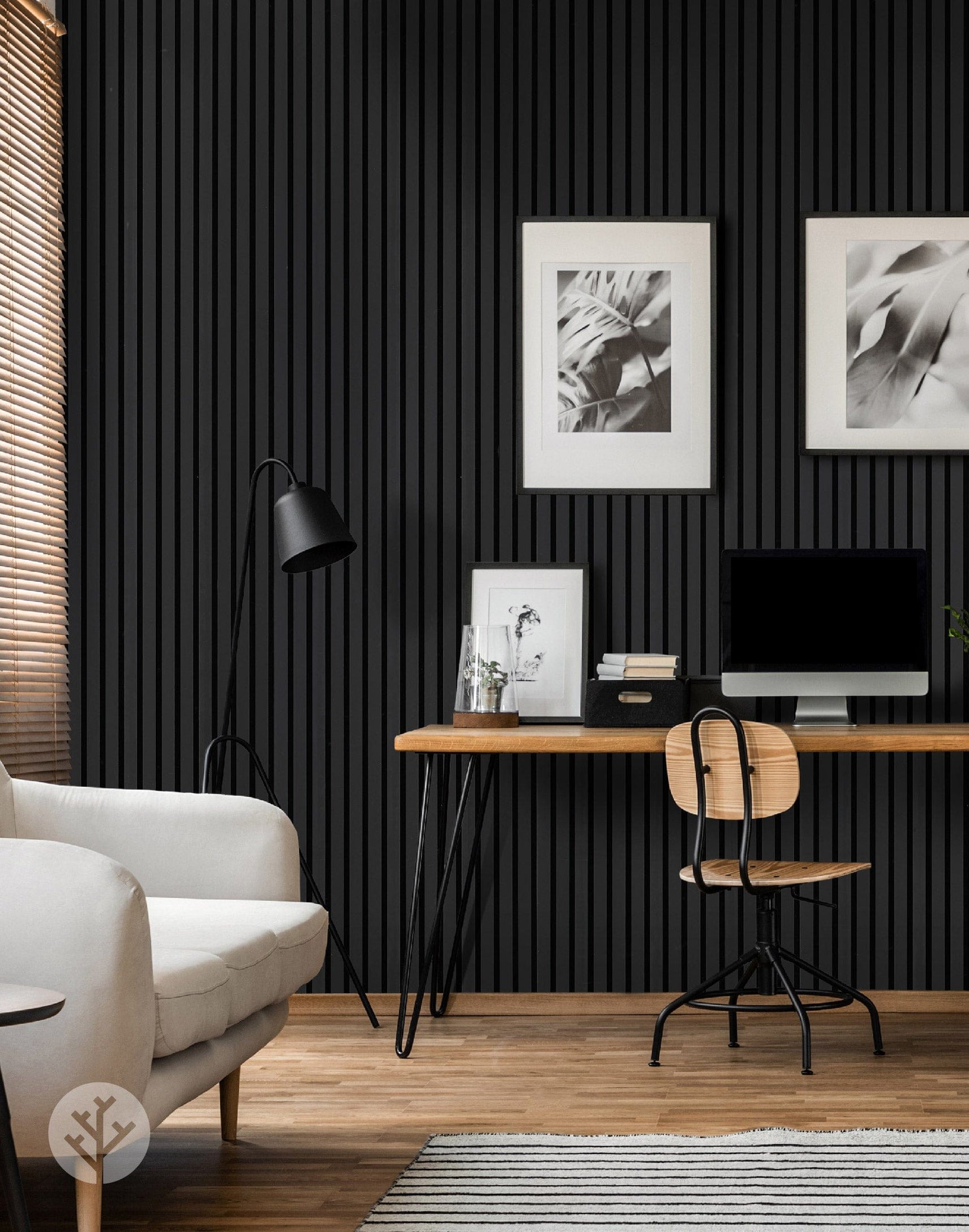 Black Slatted Wood Interior Wall Paneling | Order Online