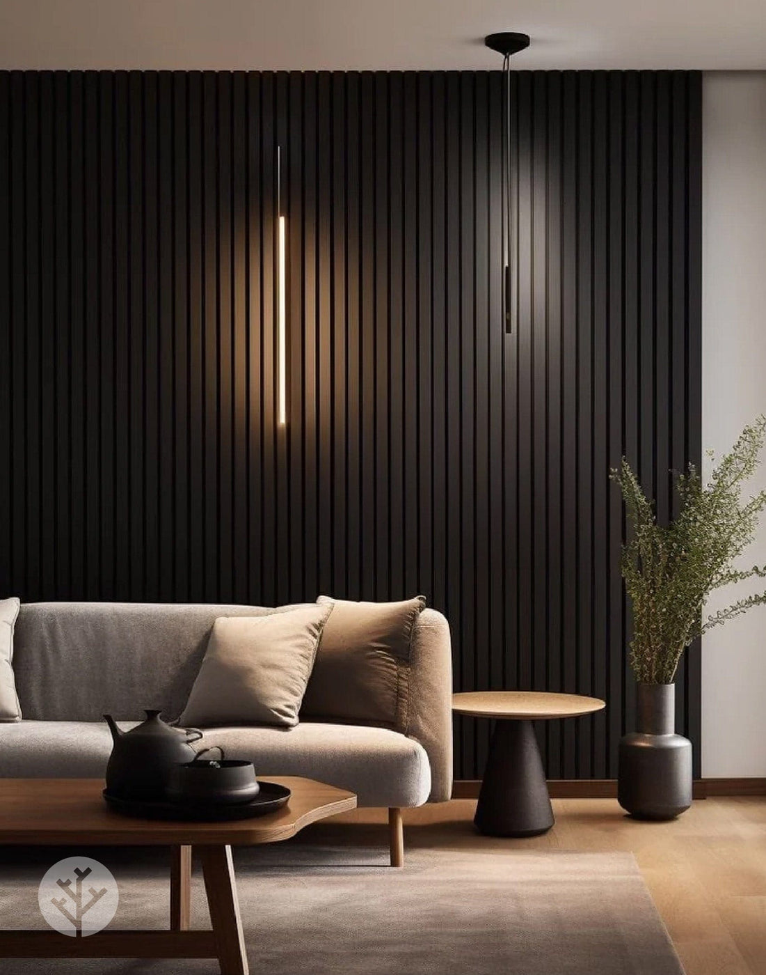 Black Slatted Wood Interior Wall Paneling | Order Online