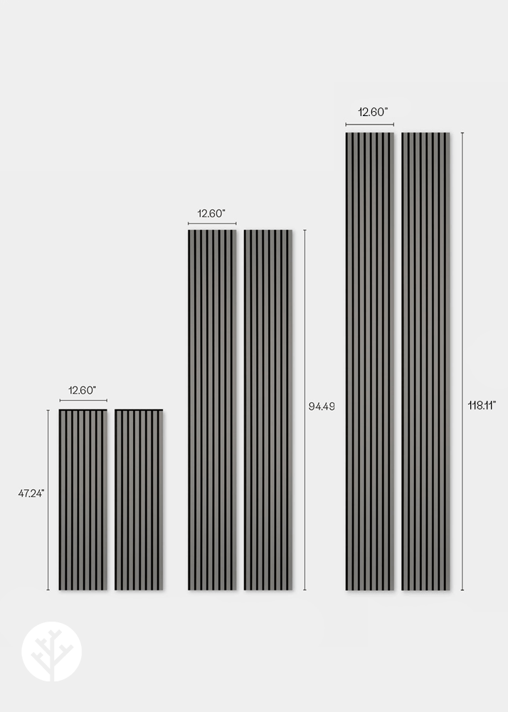 The Wood Veneer Hub Dusty Gray Color Matte Acoustic Slat Wall Panels | Original Slatpanel®