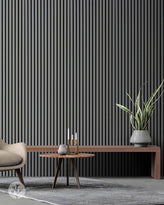 The Wood Veneer Hub Dusty Gray Color Matte Acoustic Slat Wall Panels | Original Slatpanel®