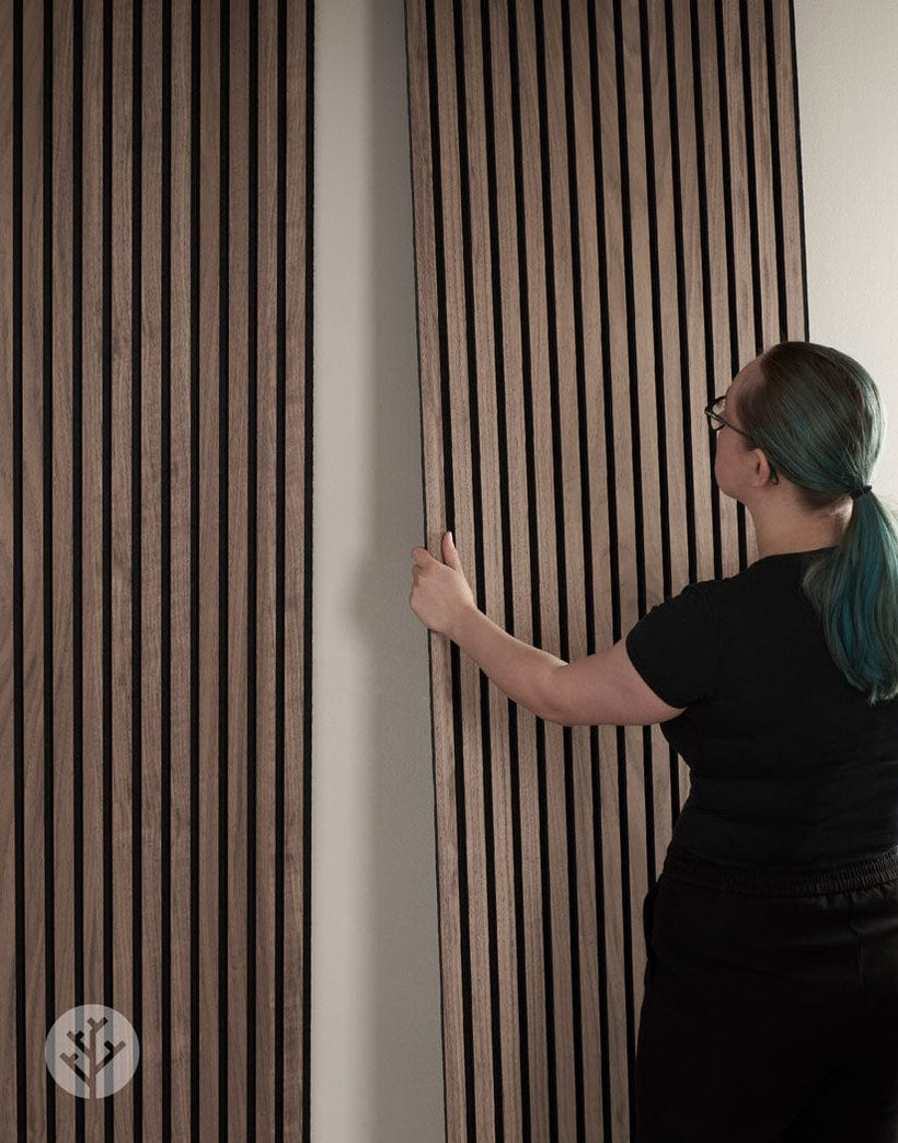 Natural Walnut Slat Wood Wall Paneling | Order Online