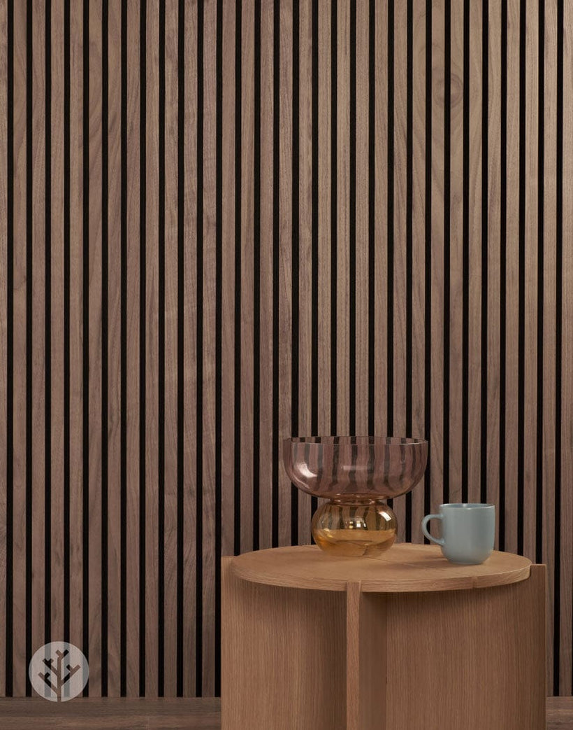 Natural Walnut Slat Wood Wall Paneling | Order Online