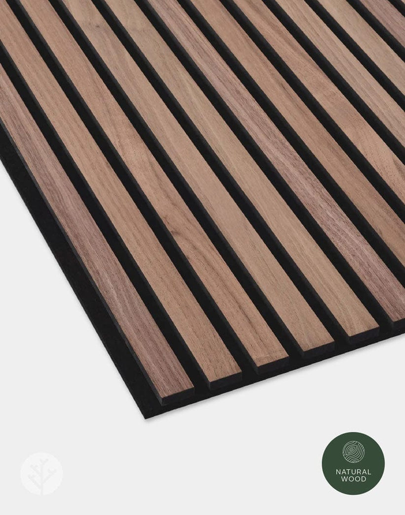 Natural Walnut Slat Wood Wall Paneling | Order Online