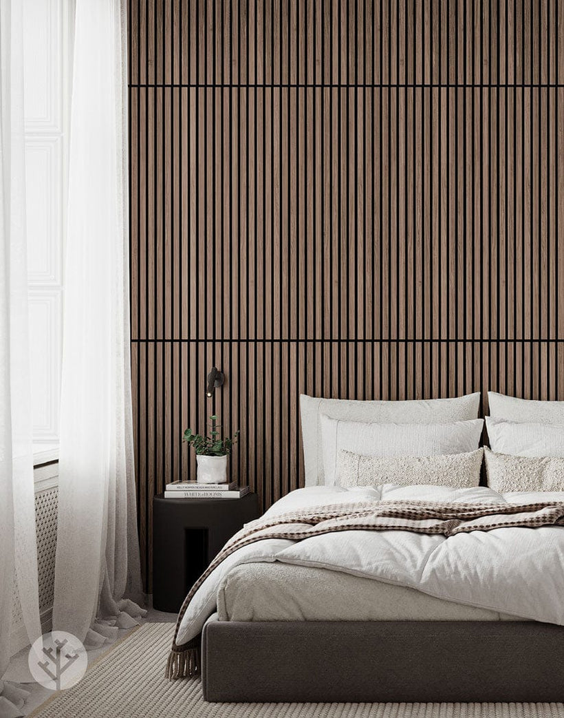 Natural Walnut Slat Wood Wall Paneling | Order Online
