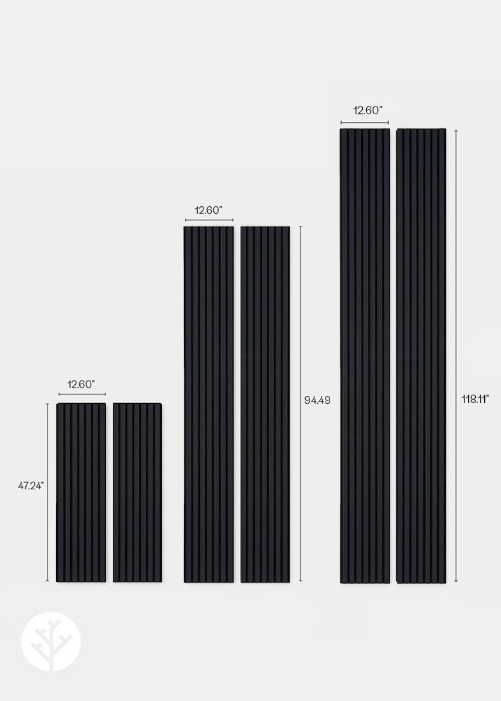 The Wood Veneer Hub Midnight Blue Color Matte Acoustic Slat Wall Panels