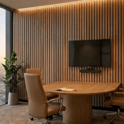 The Wood Veneer Hub Slatpanel® Luxe Plus Oak Fire-Rated Acoustic Wood Wall Panels