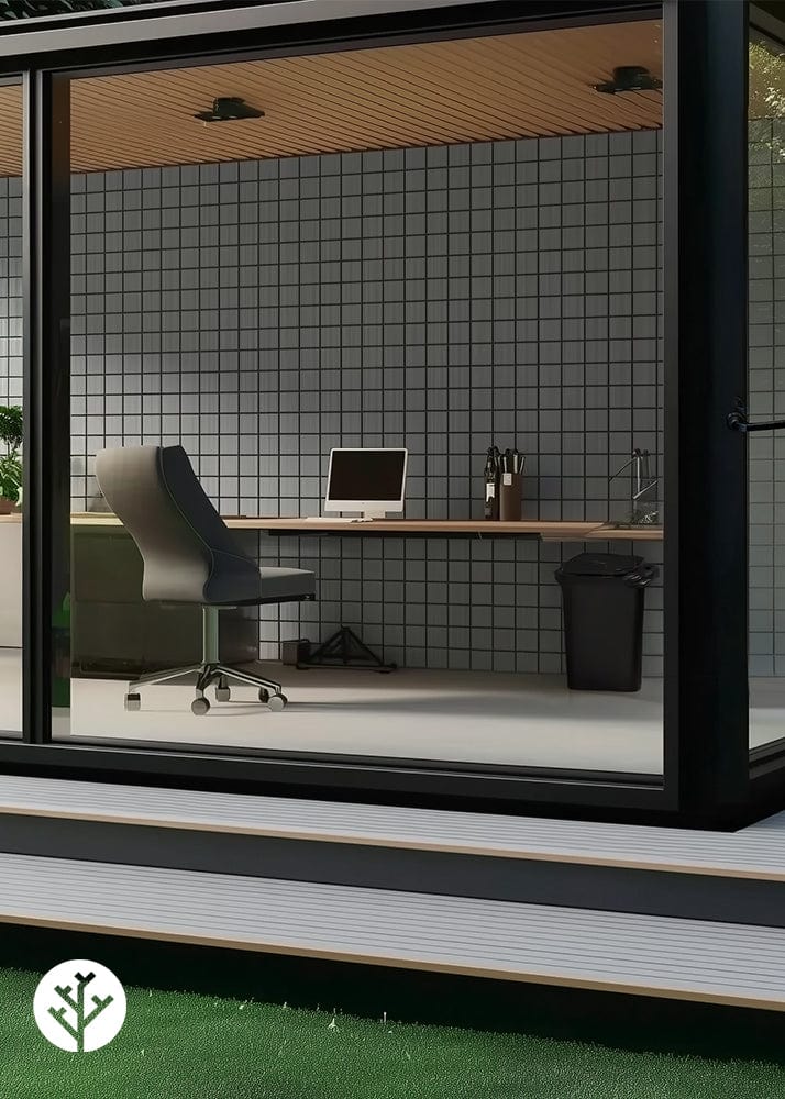 The Wood Veneer Hub Geo-Lite Check Oiled Decorative Wall Panel