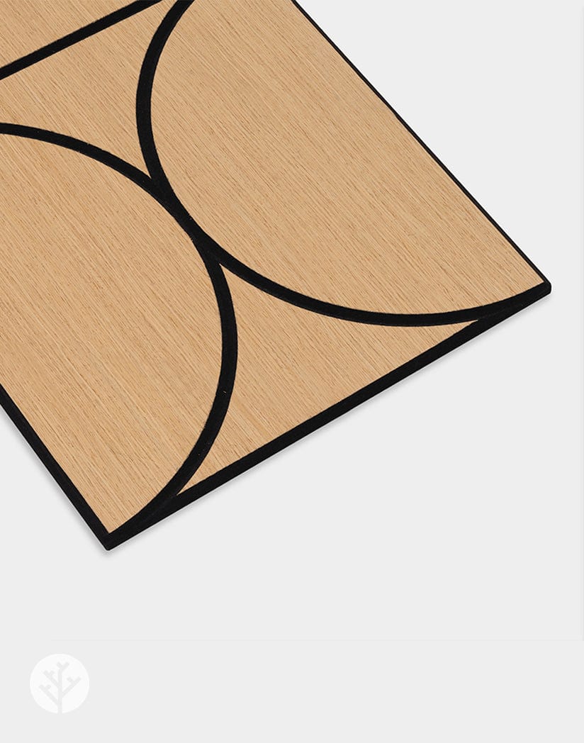 The Wood Veneer Hub Geo-Lite Circle Oiled Decorative Wall Panel