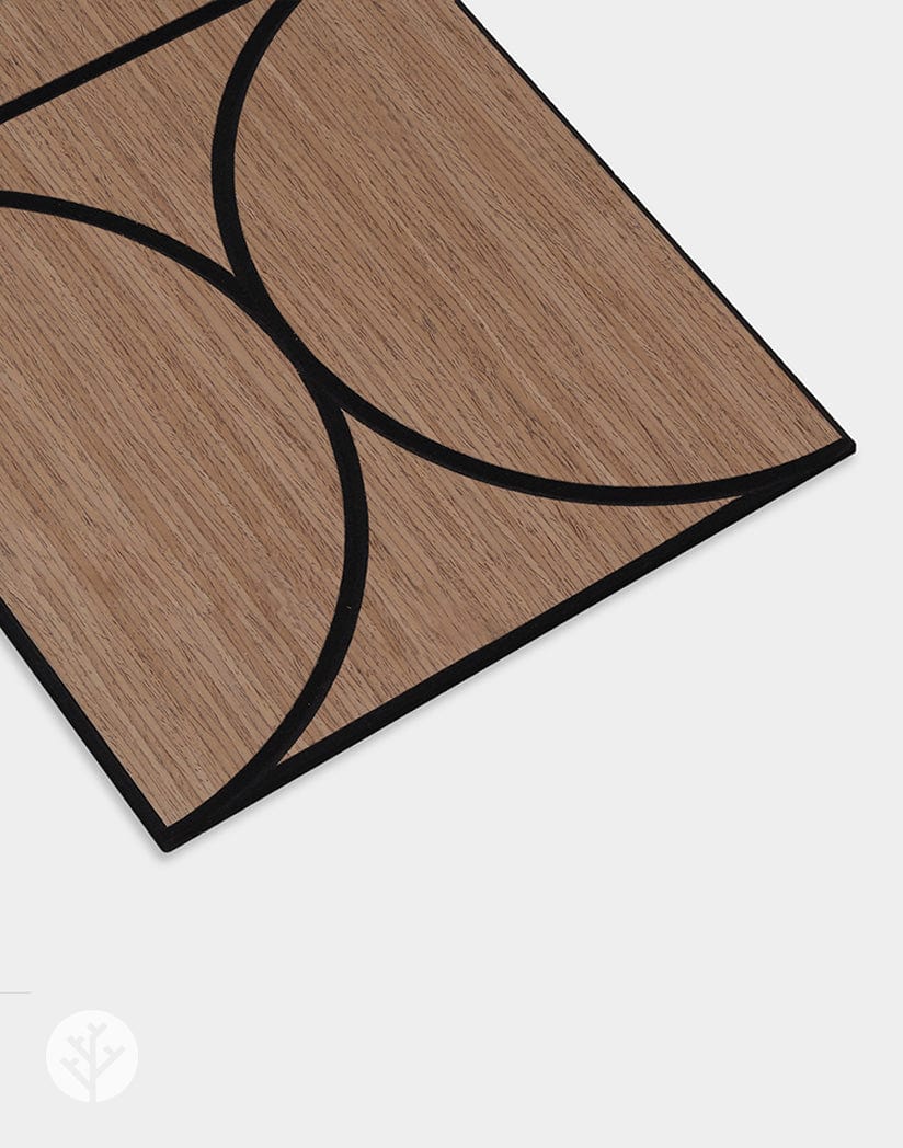 The Wood Veneer Hub Geo-Lite Circle Oiled Decorative Wall Panel