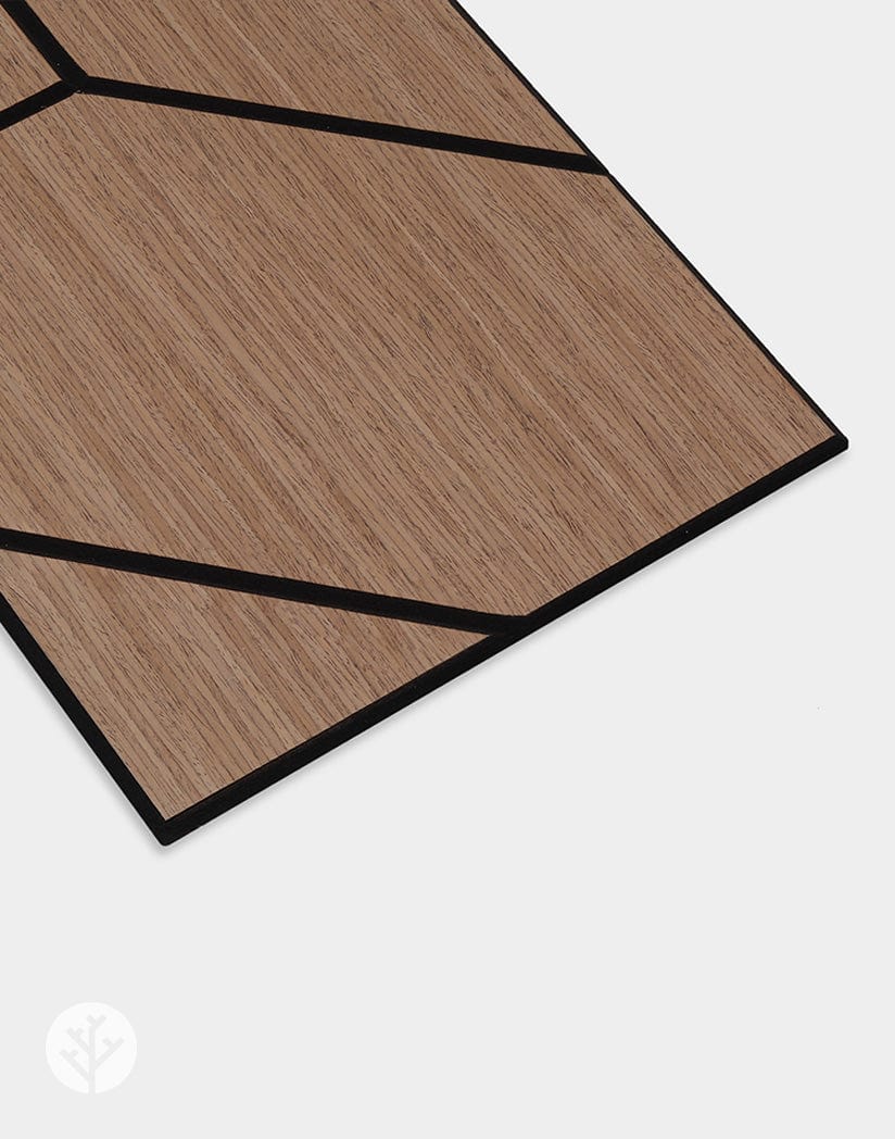 The Wood Veneer Hub Geo-Lite Trapeze Oiled Decorative Wall Panel