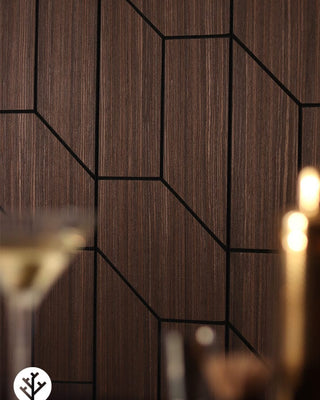 The Wood Veneer Hub Geo-Lite Trapeze Oiled Decorative Wall Panel