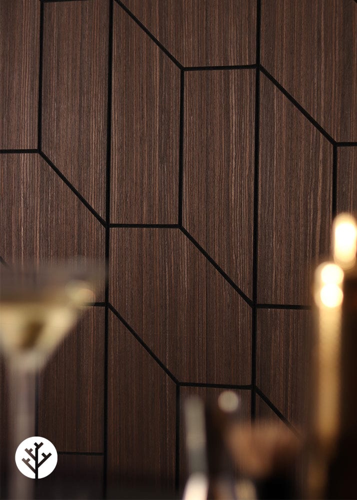 The Wood Veneer Hub Geo-Lite Trapeze Oiled Decorative Wall Panel