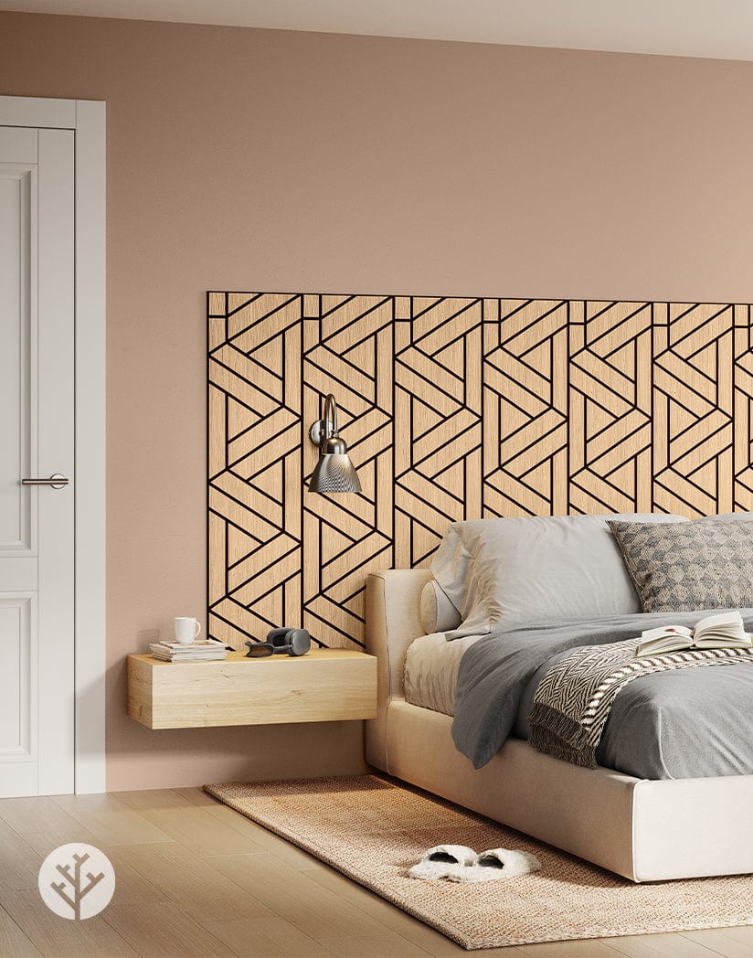 The Wood Veneer Hub Geo-Lite Weave Geometric Wall Panel