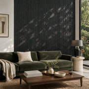 The Wood Veneer Hub Luxury Charcoal Black Oak Acoustic Slat Wood Wall Panels | Original Slatpanel®