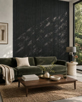 The Wood Veneer Hub Luxury Charcoal Black Oak Acoustic Slat Wood Wall Panels | Original Slatpanel®