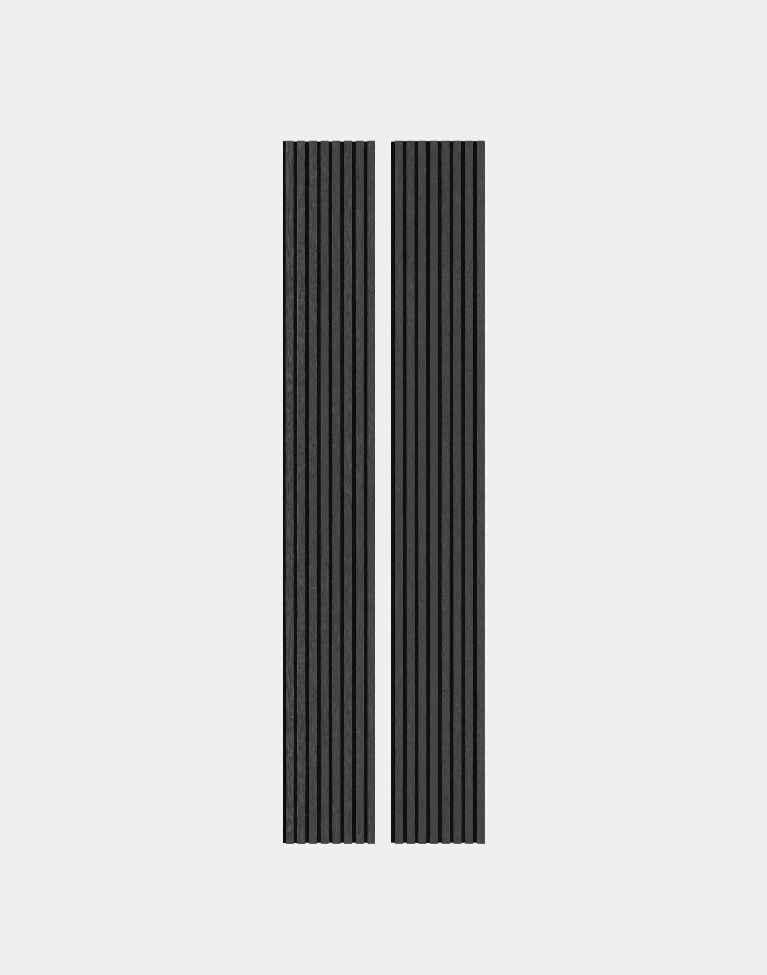 The Wood Veneer Hub Luxury Charcoal Black Oak Acoustic Slat Wood Wall Panels | Original Slatpanel®