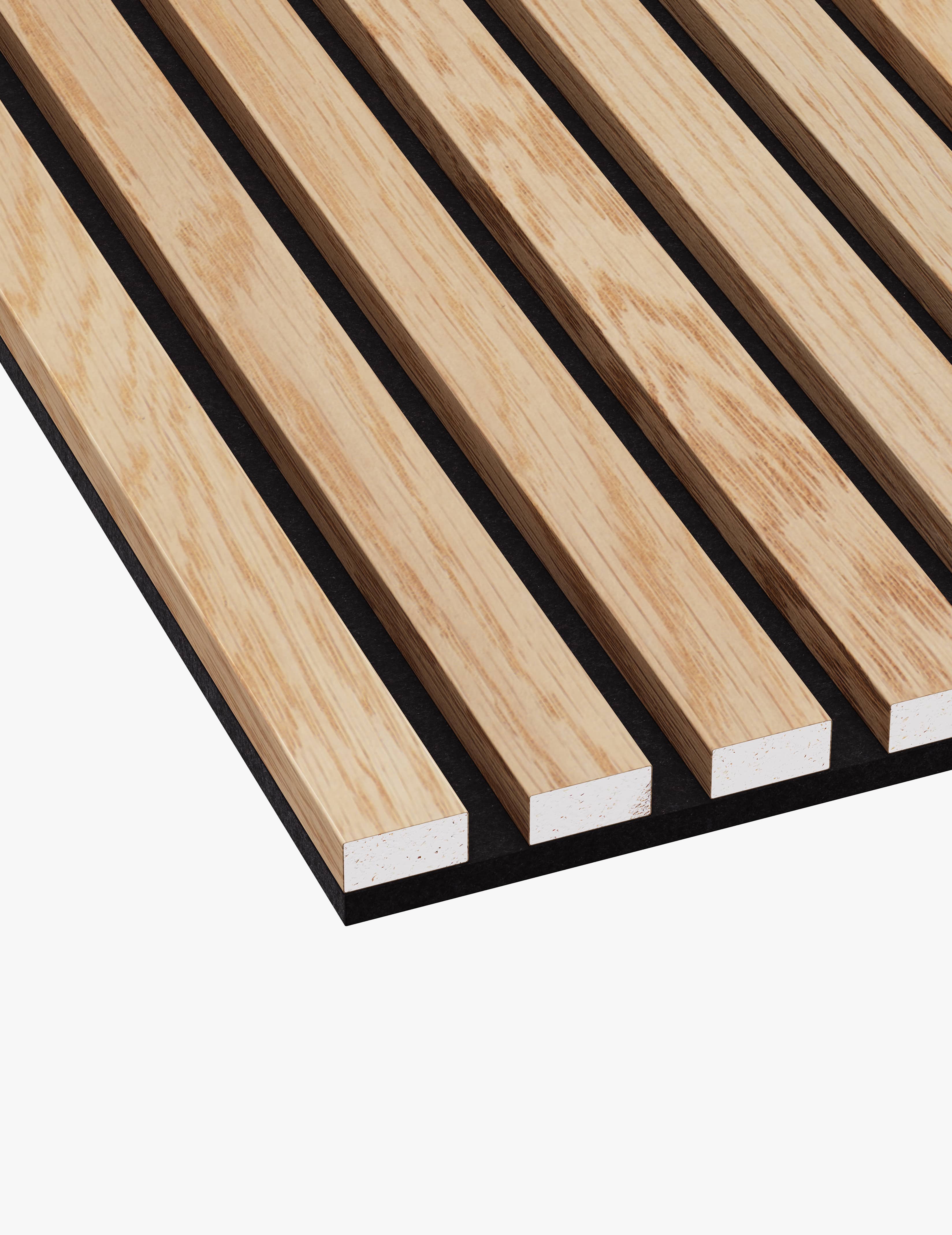 The Wood Veneer Hub Slatpanel® Fire-Rated Oak Acoustic Slat Wall Panel