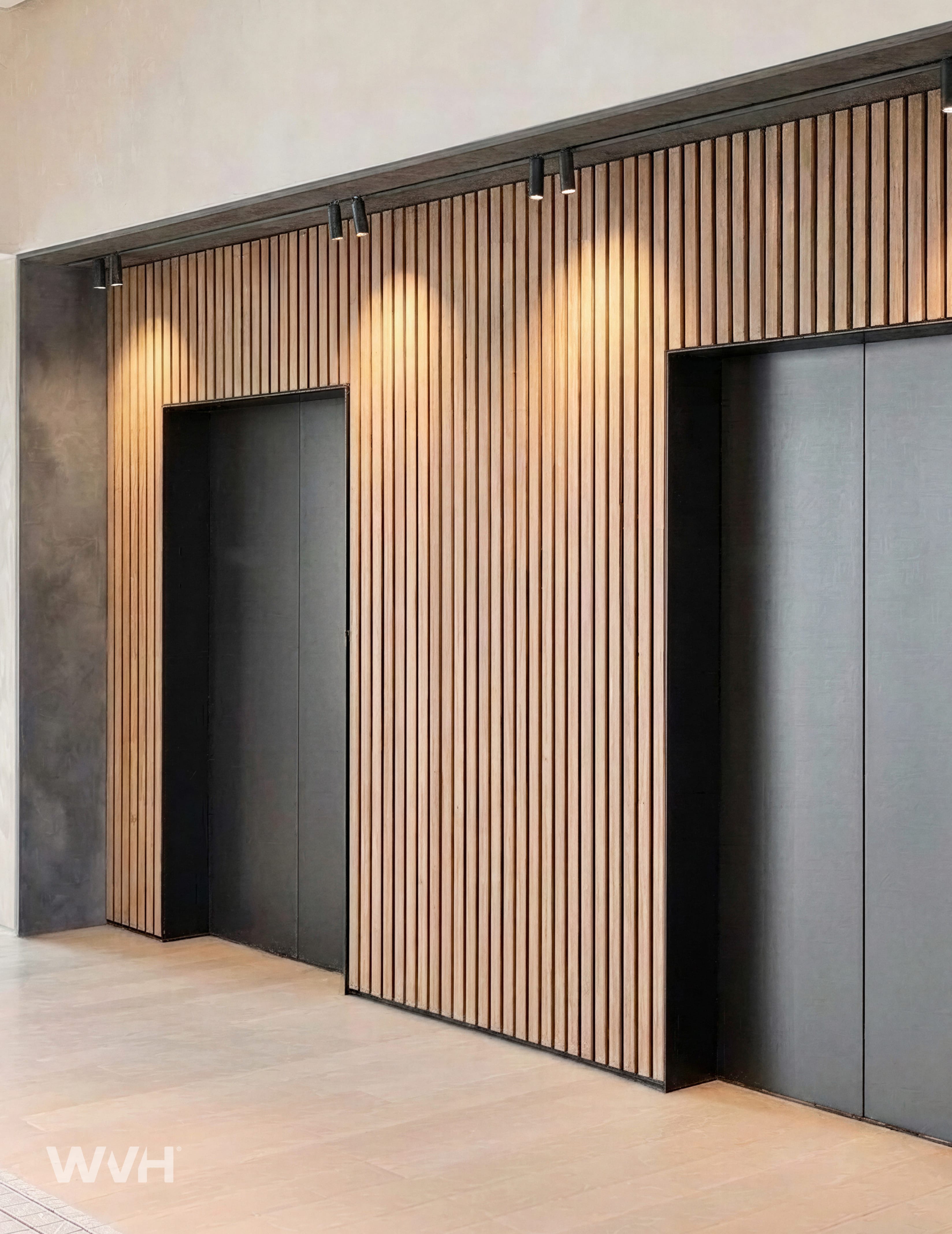 The Wood Veneer Hub Slatpanel® Fire-Rated Oak Acoustic Slat Wall Panel