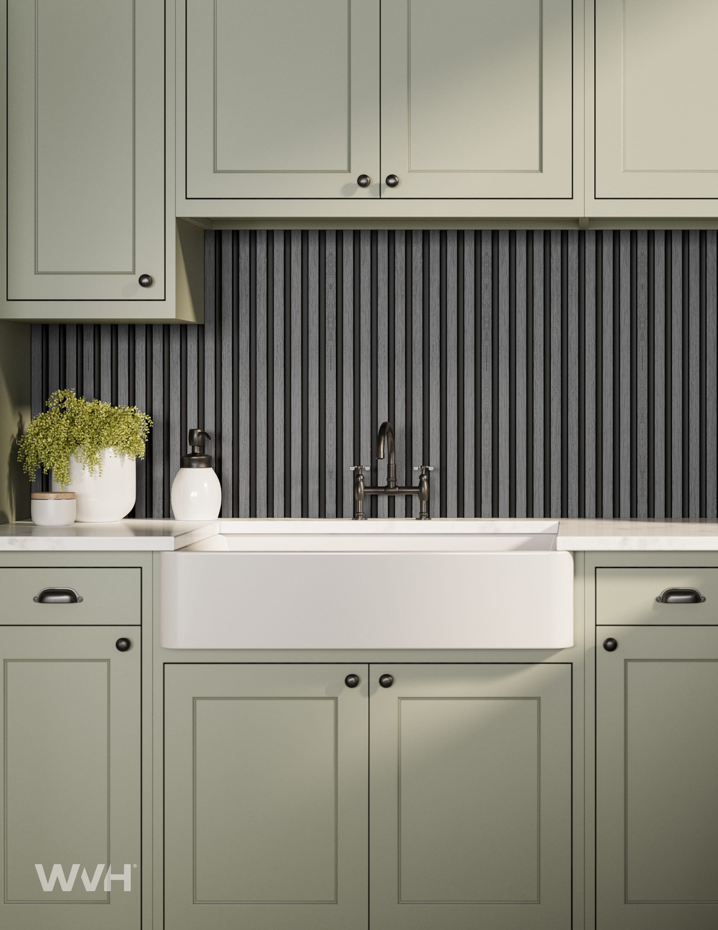 The Wood Veneer Hub Slatpanel® Hydro Gray Oak Waterproof Wall Panels