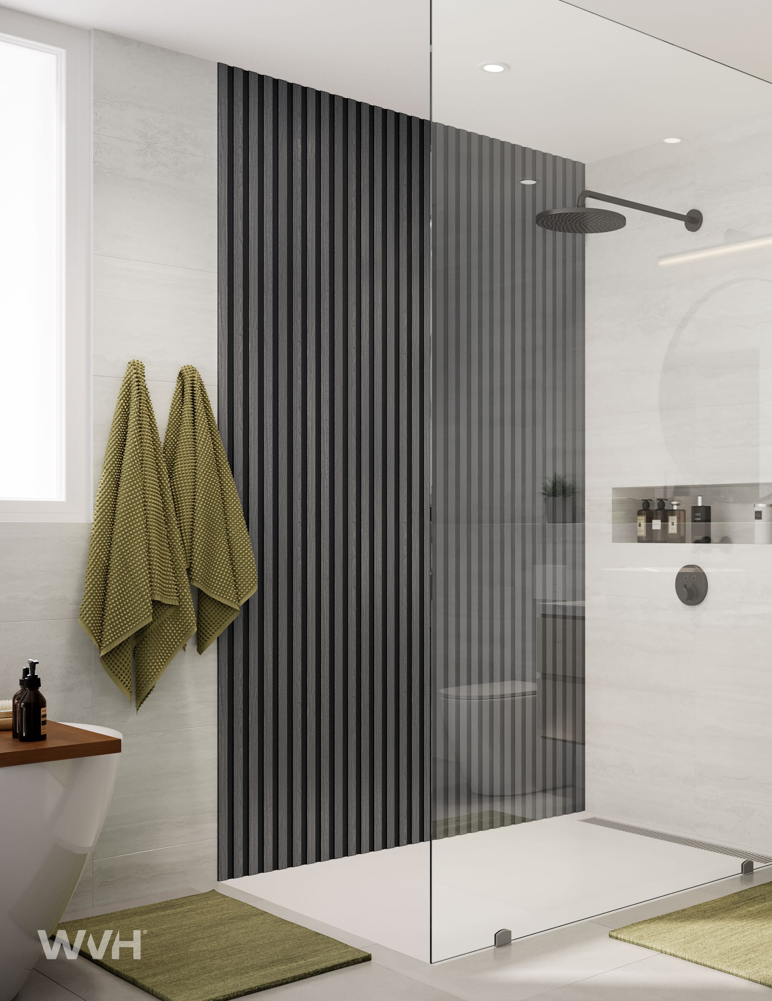 The Wood Veneer Hub Slatpanel® Hydro Gray Oak Waterproof Wall Panels