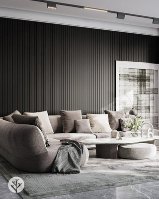 The Wood Veneer Hub Slatpanel® Luxe Black Wide Slat Wall Panel