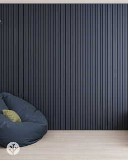 The Wood Veneer Hub Slatpanel® Luxe Blue Wide Slat Wood Wall Panel