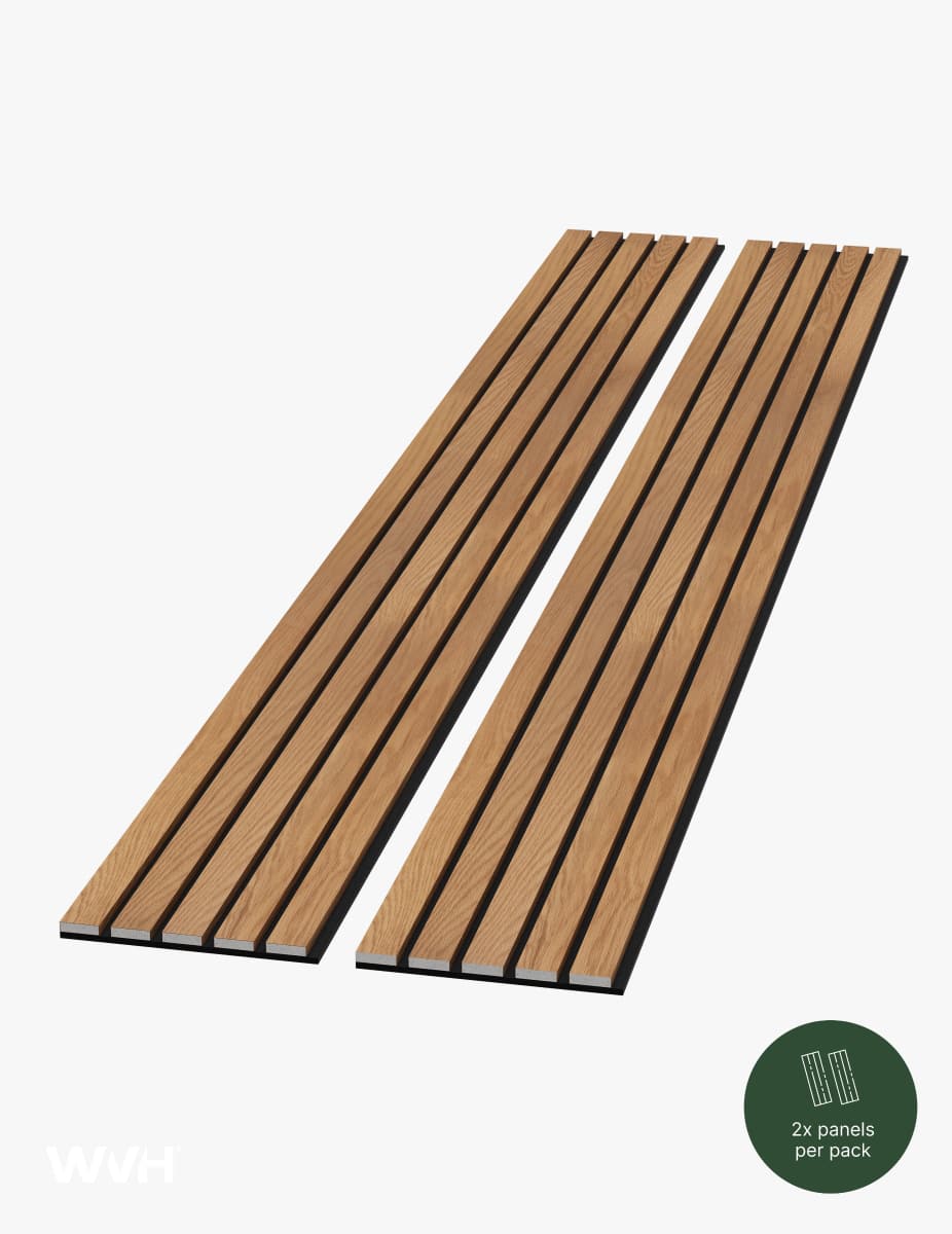 The Wood Veneer Hub Slatpanel® Luxe Plus Oak Acoustic Fire-Rated Panels